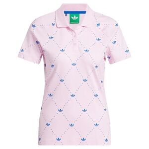 NWT‎ Women's Medium adidas Originals Printed Trefoil Golf Polo Pink Blue  $90